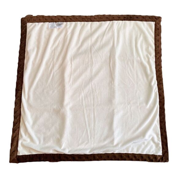 miniville Layette Monkey Dot Plush Sherpa Textured Minky Baby Blanket Lovey - Picture 8 of 12